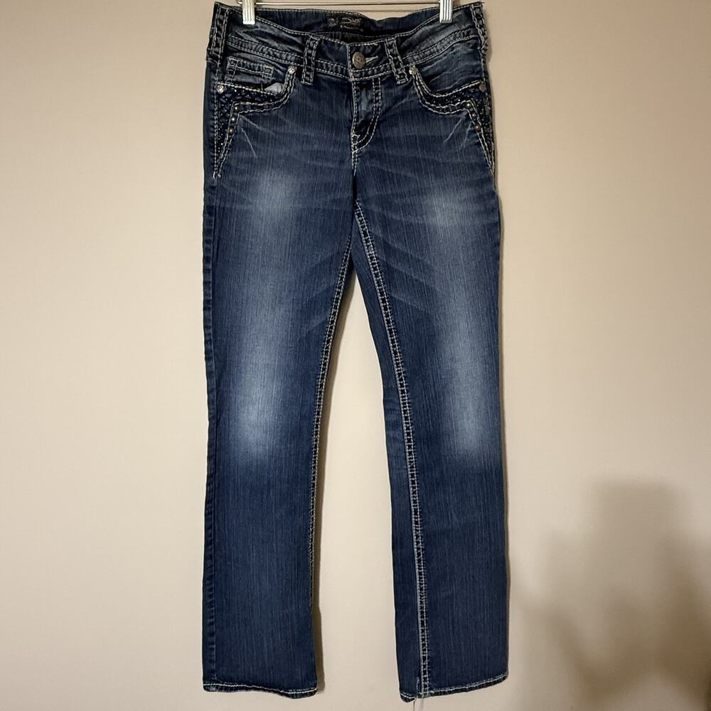 Silver Jeans Suki Mid Slim Boot Womens Pants SIZE (tag 28x35) 30x32 Low rise